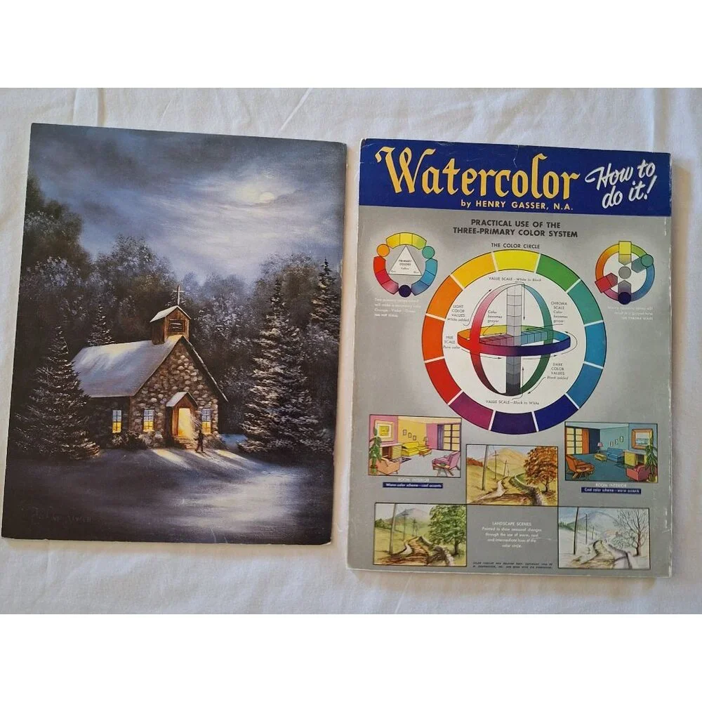 6 Drawing Vintage Book Lot Learn To Draw Sewell Foster Scheewe Trees Watercolor - Picture 5 of 15